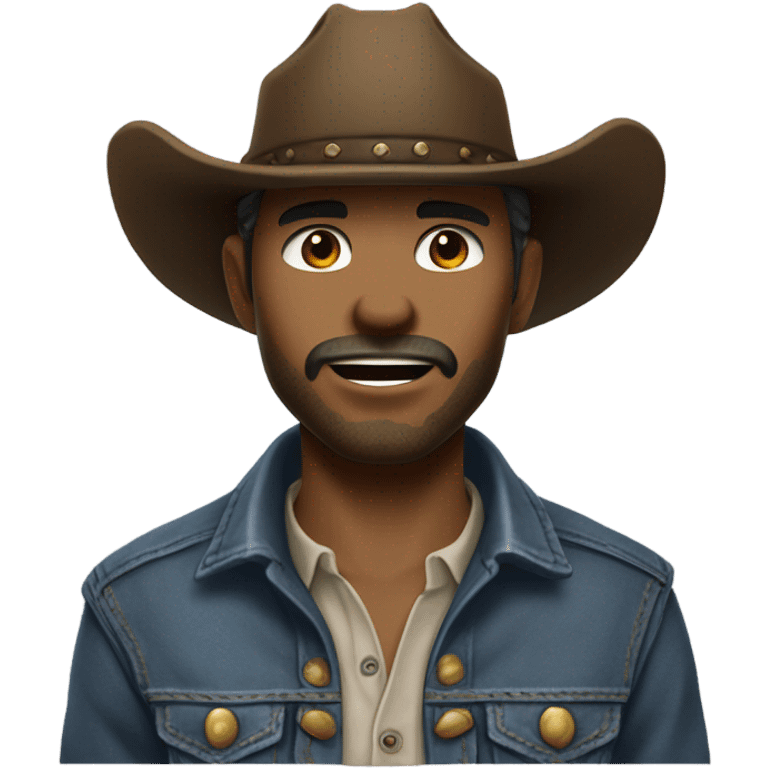 Lip bite cowboy emoji