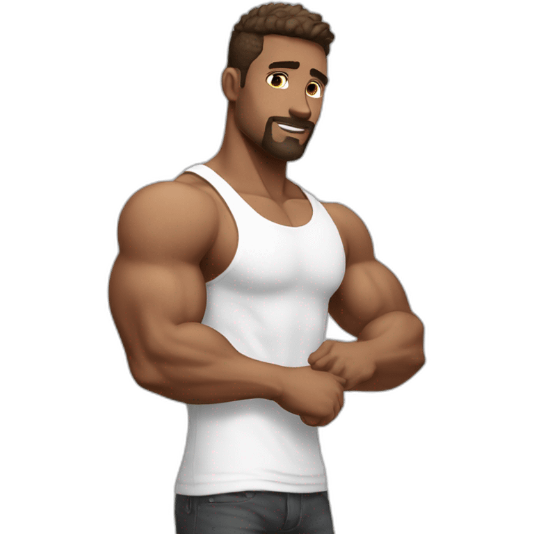 muscular guy with white tank top emoji