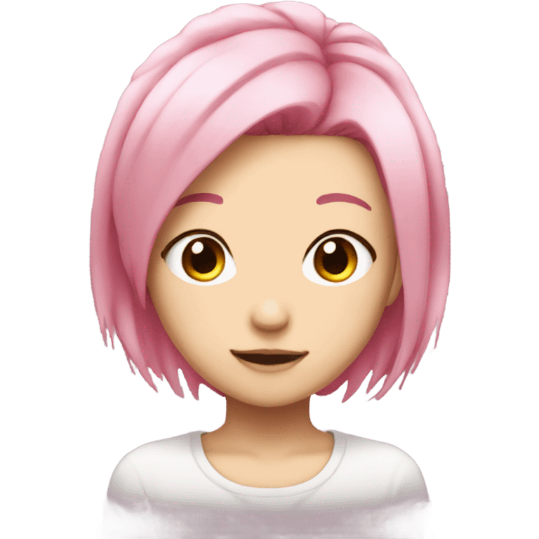 Anime girl with pink hair emoji