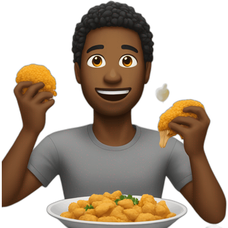 Black guy eating chiken emoji