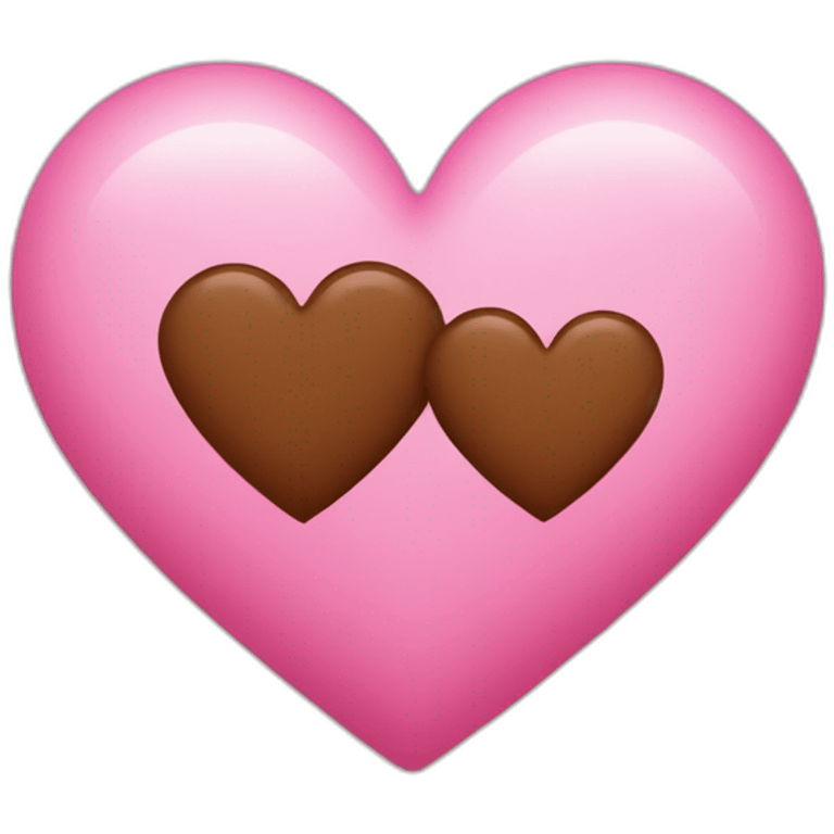 pink heart + brown heart emoji