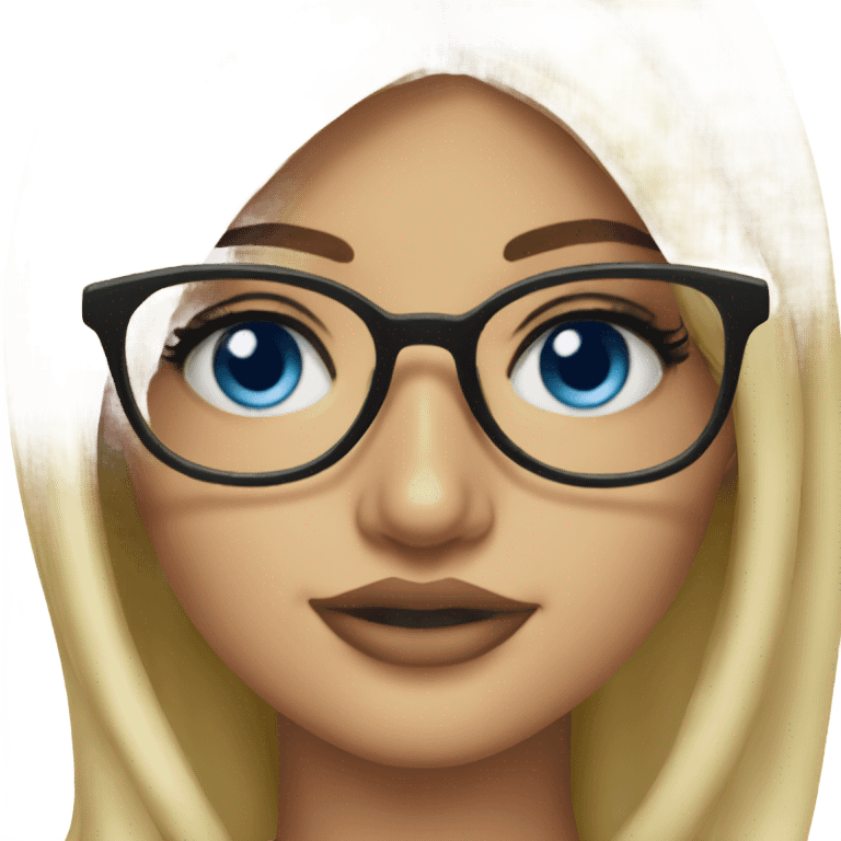 Blonde Kylie Jenner blue eyes wearing glasses  emoji