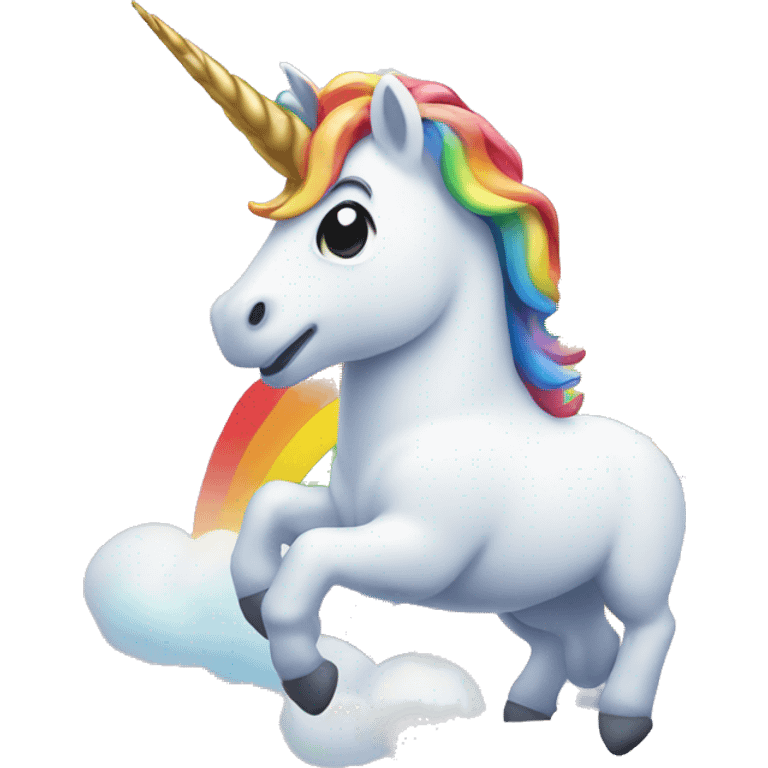 Unicorn with rainbow behind it  emoji