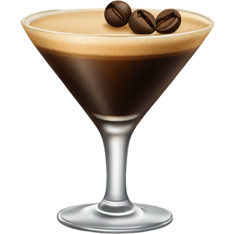 Espresso Martini cocktail with three coffee beans to garnish emoji