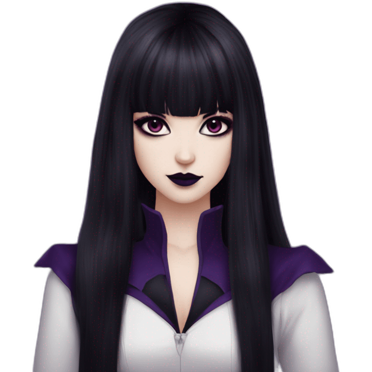 Elissabat -with bangs -long-hair-dark-plumpurple-and-black-vampire-goth-makeup-pinkeyes-romanticgothcloses-bat emoji