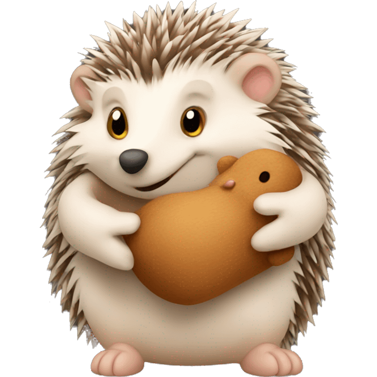 Hedgehog hugging teddy  emoji