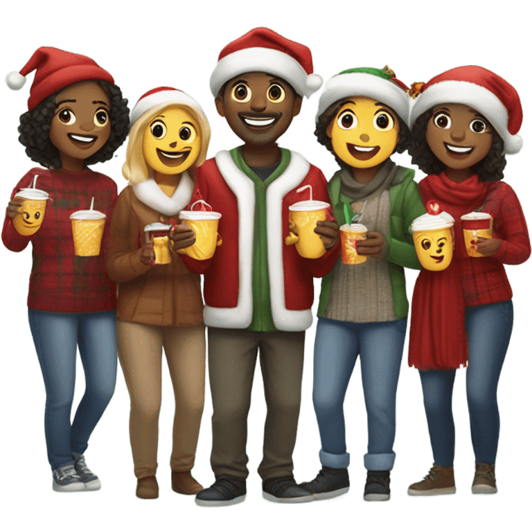 holiday cheer with friends emoji