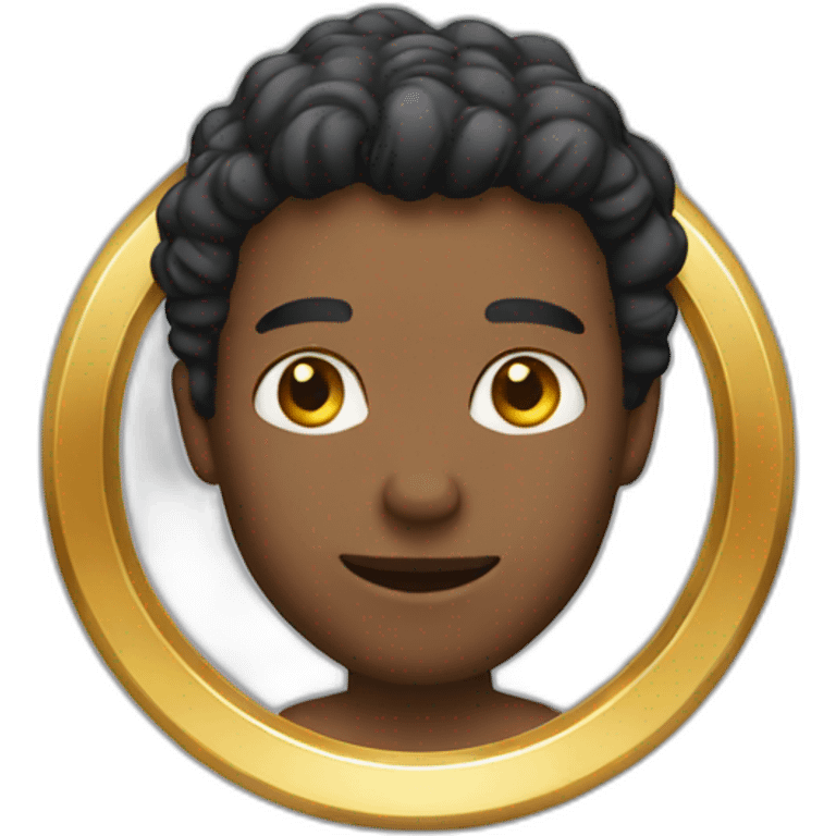 Man wearing a gold ring emoji