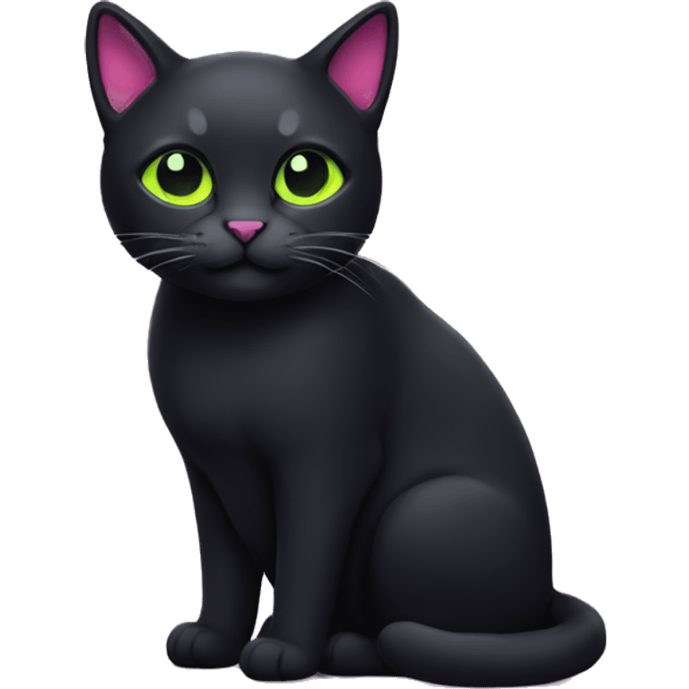 black neon cat emoji