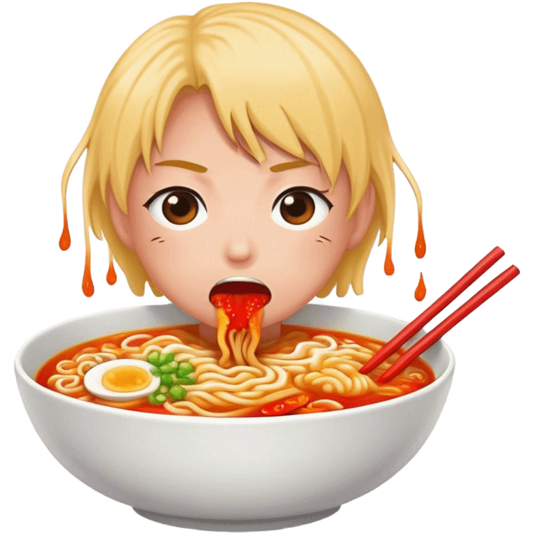 Eating spicy ramen  emoji