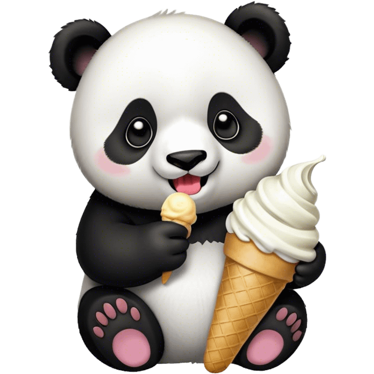 Panda eating ice cream emoji