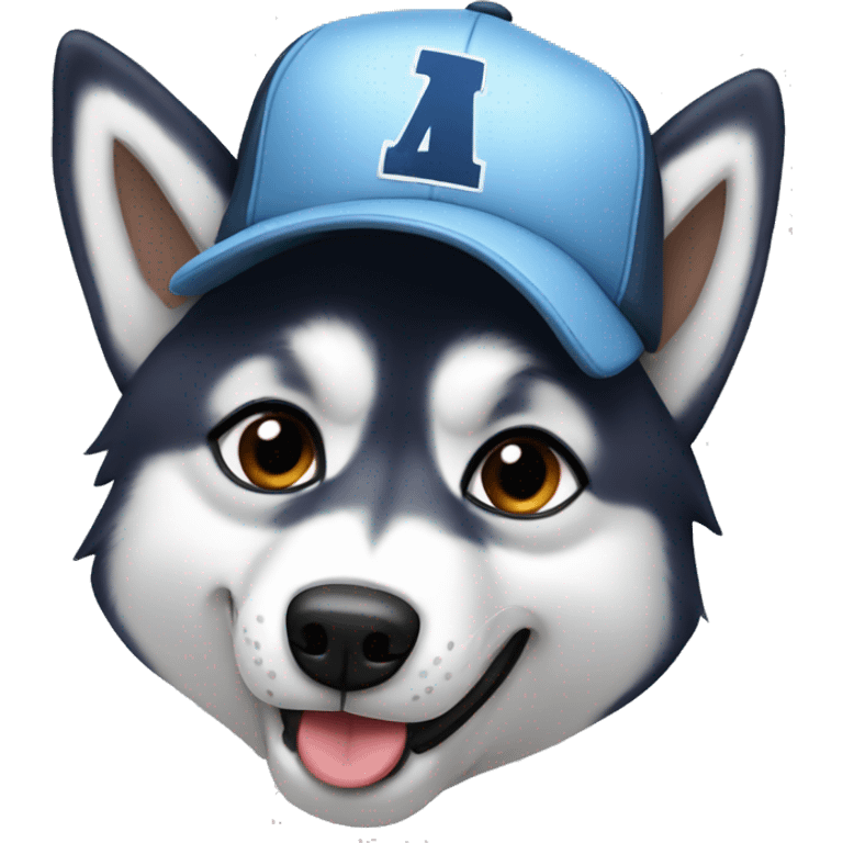 Husky with baseball cap emoji