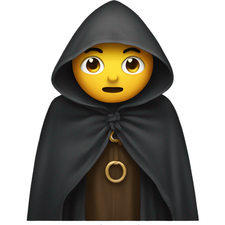 mysterious emoji wearing a cloak emoji