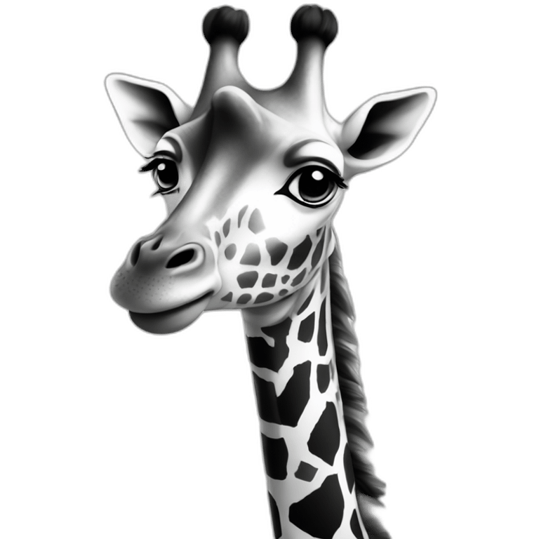 giraffe black and white emoji