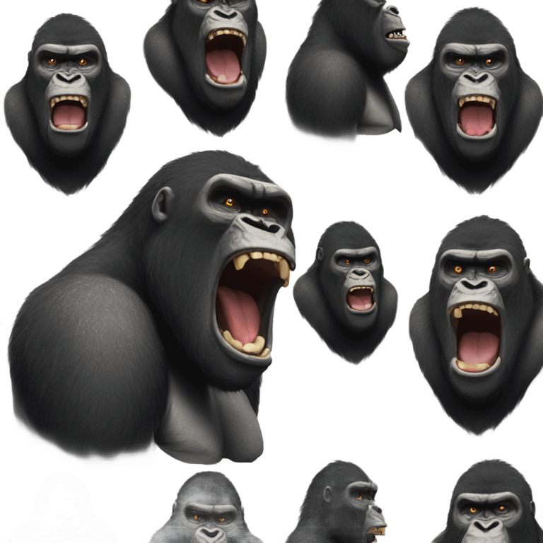 Photo-realistic angry gorilla wearing a swimsuit emoji