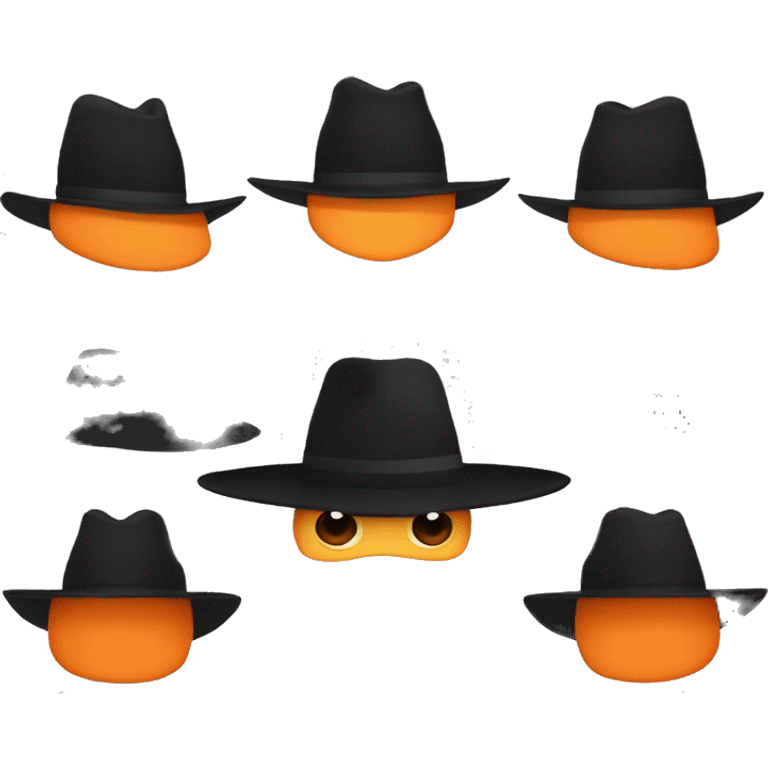 zorro color naranja con sobrero emoji