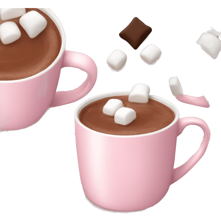 Hot chocolate with marshmallows in Pale pink mug emoji