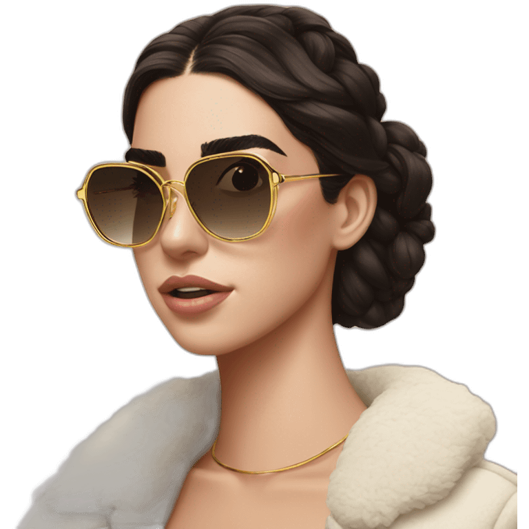 Dua lipa with square gold glasses emoji