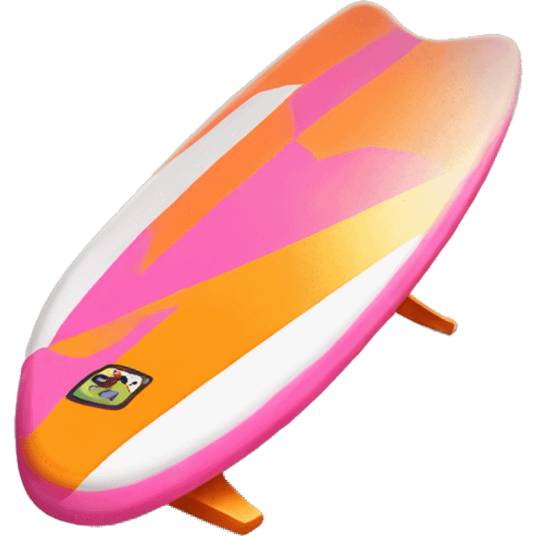 Pink and orange surf board emoji