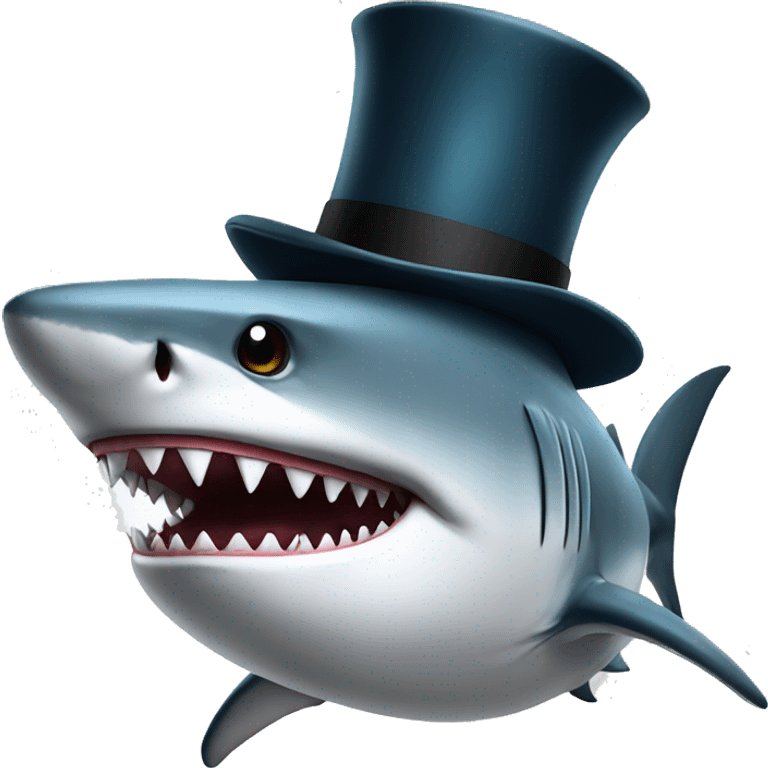 shark with tophat emoji