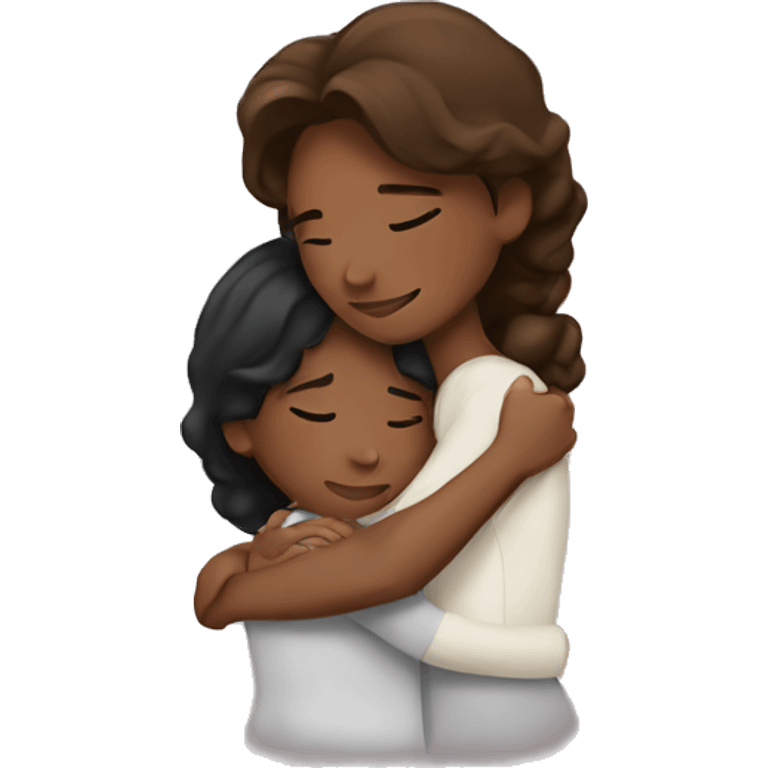 2 brown girls hugging emoji