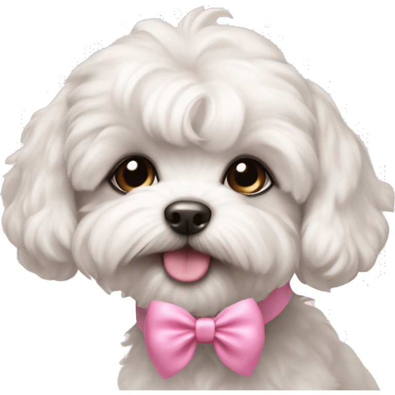 Schichon puppy pink bow  emoji