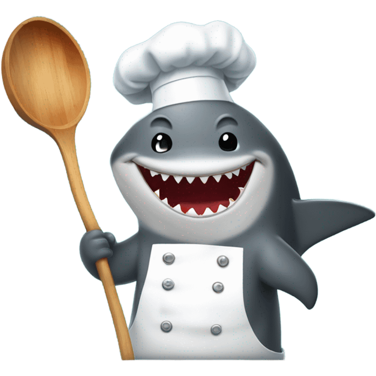 A shark cooking emoji