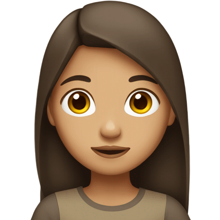 Filipino girl straight long brown hair.  emoji