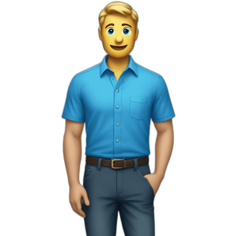 blue shirt with an apple logo on it just the shirt emoji