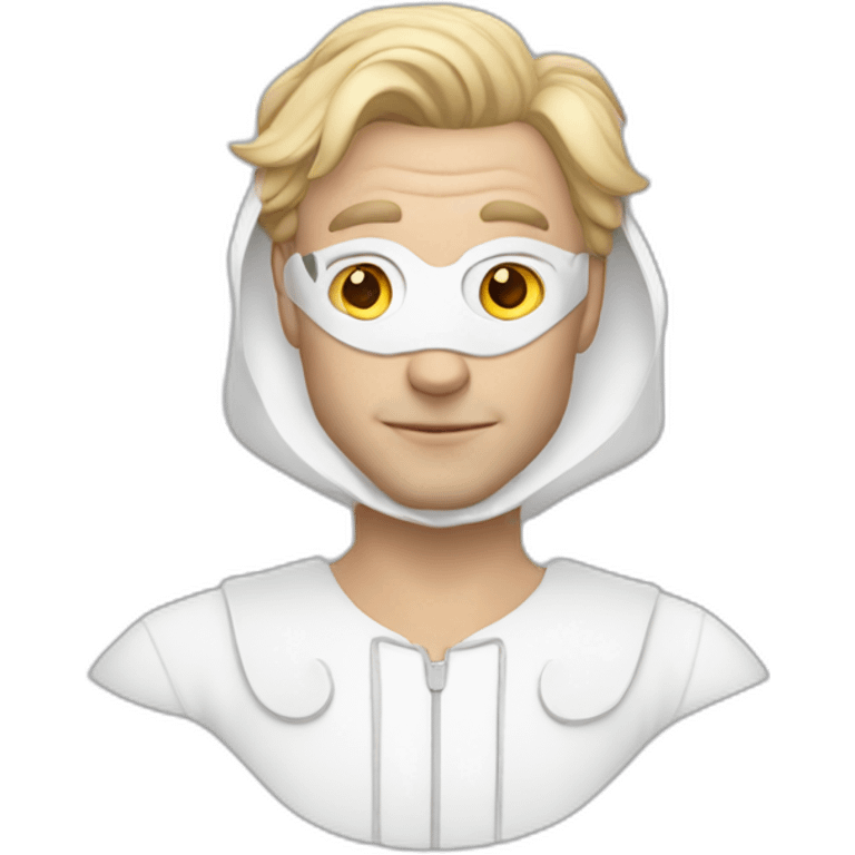 White Man in white rabbit costume emoji