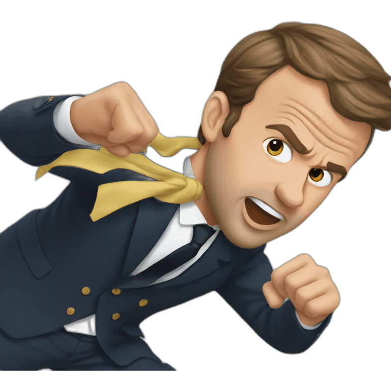 Emmanuel Macron fighting the wind emoji