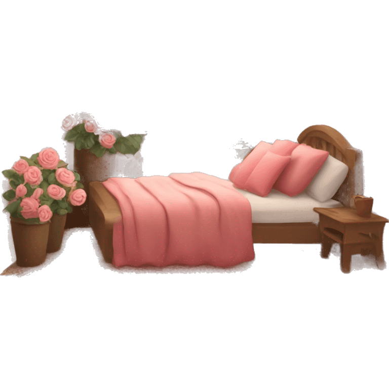 Cozy indoor with roses emoji