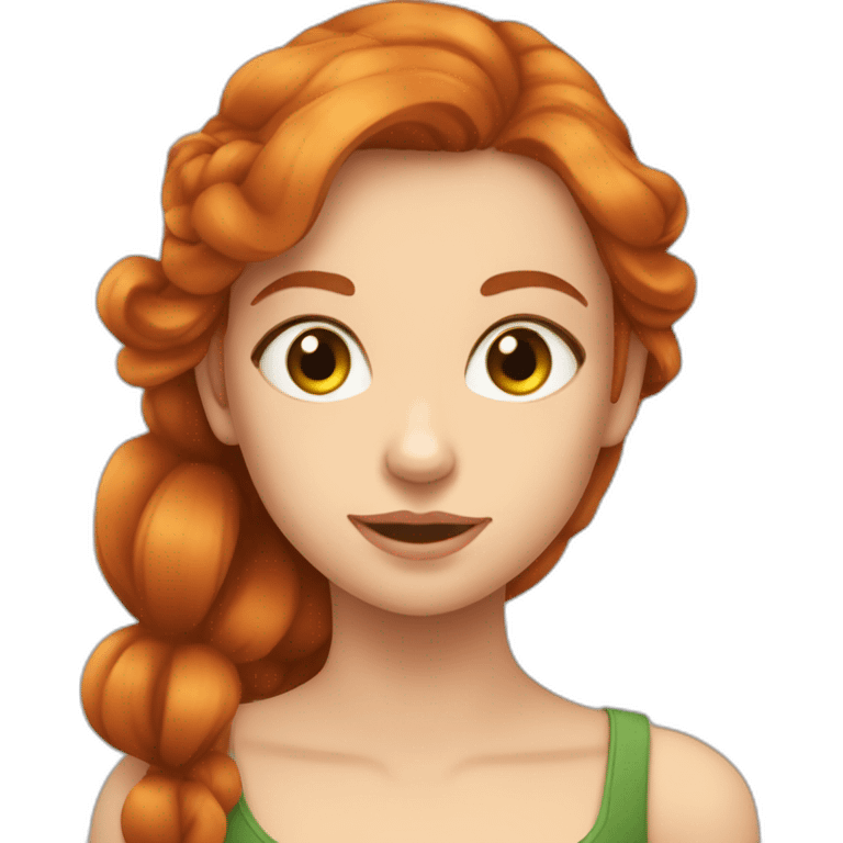 Une fille rousse aux yeux verts emoji