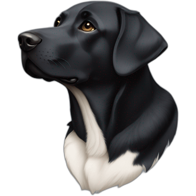 Black Labrador dog with white strip on his neck slepping emoji