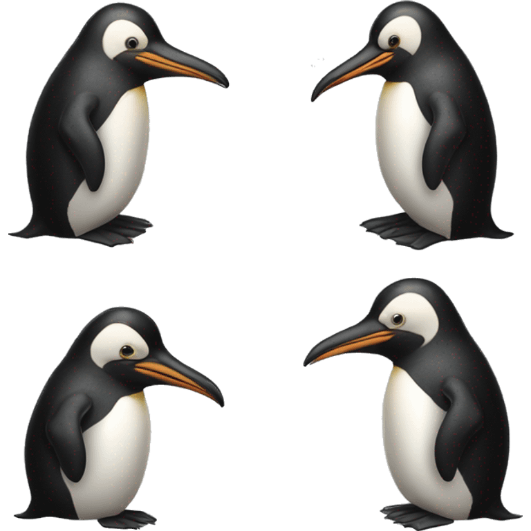 Pinguin mit Kieselstein emoji