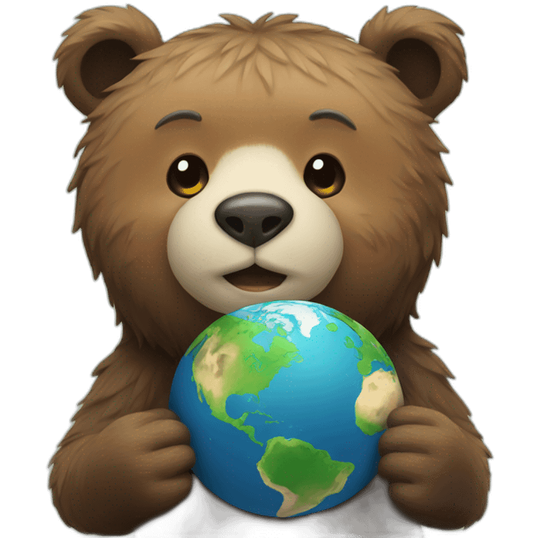 bear with earth love emoji