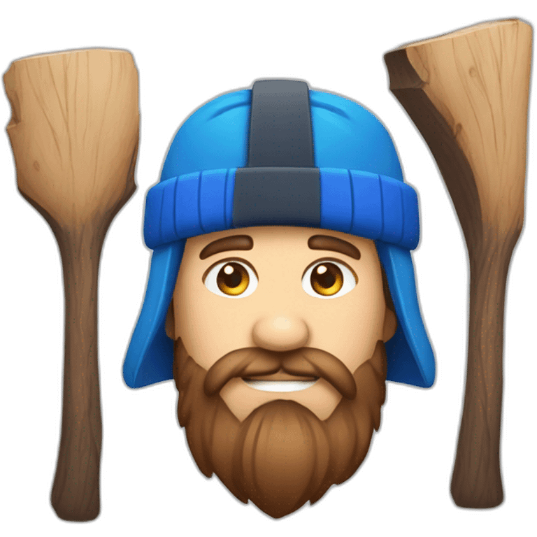 lumberjack with blue hat emoji