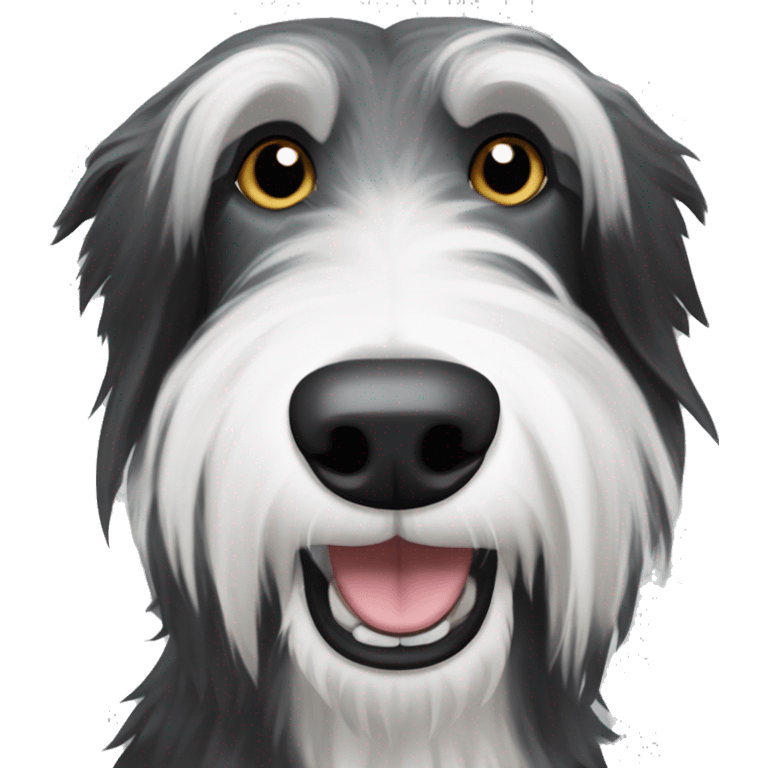 black and white deerhound bearded collie lurcher emoji