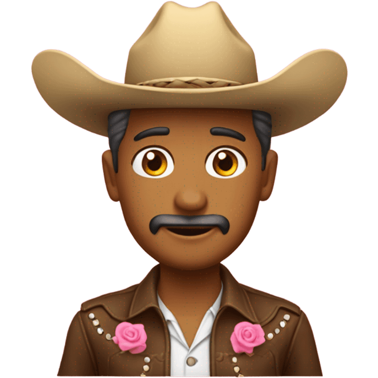 Vaquero con sombrero rosa emoji