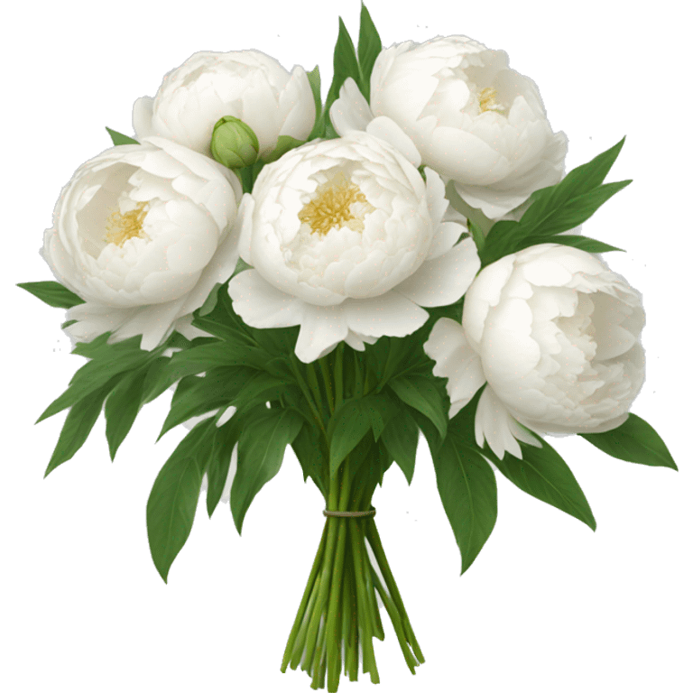 bouquet of white peonies emoji