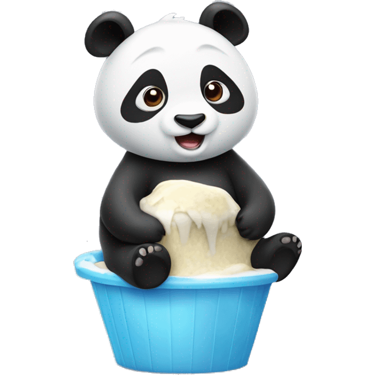 Un panda qui mange une glace  emoji