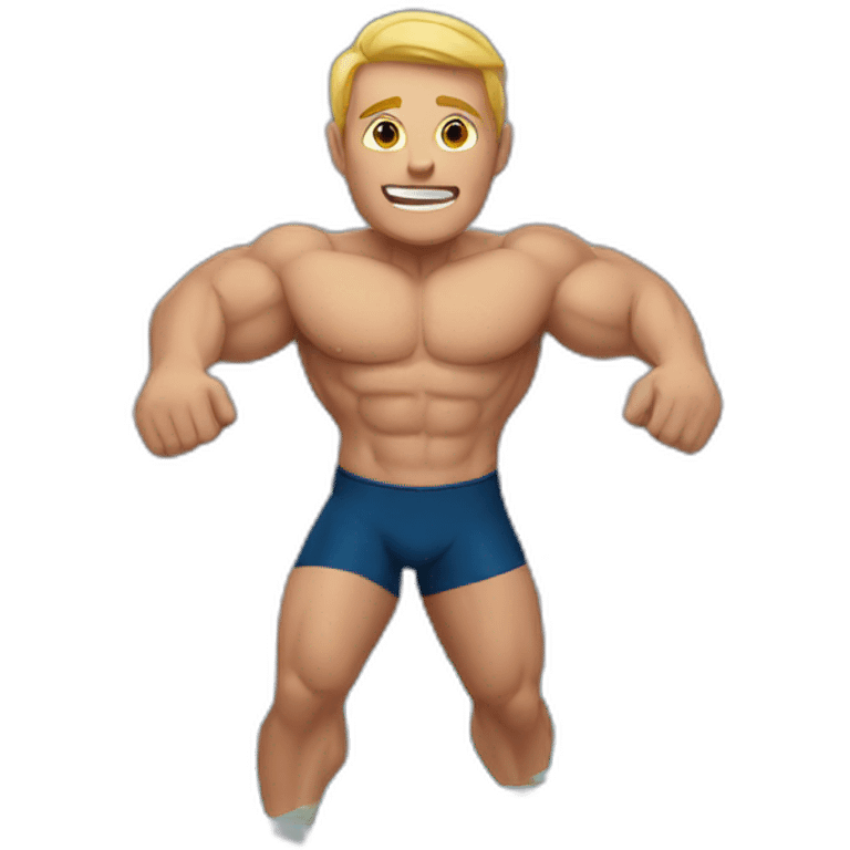 Swimming muscly man emoji