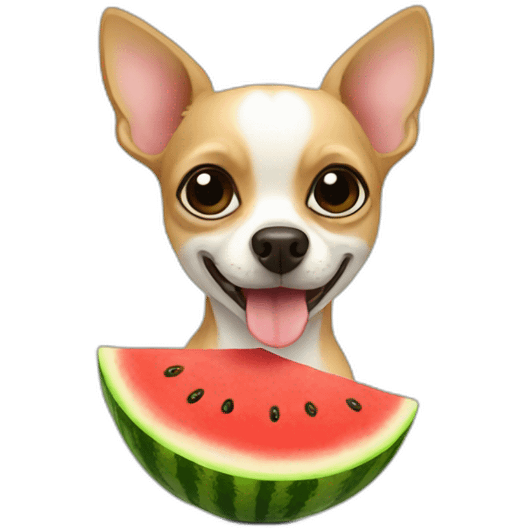 chihuahua eating watermelon emoji