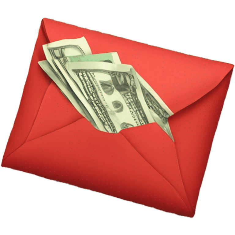 Red envelope with US dollars  emoji