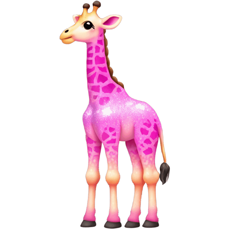 Pink ombre full body giraffe with glitter  emoji