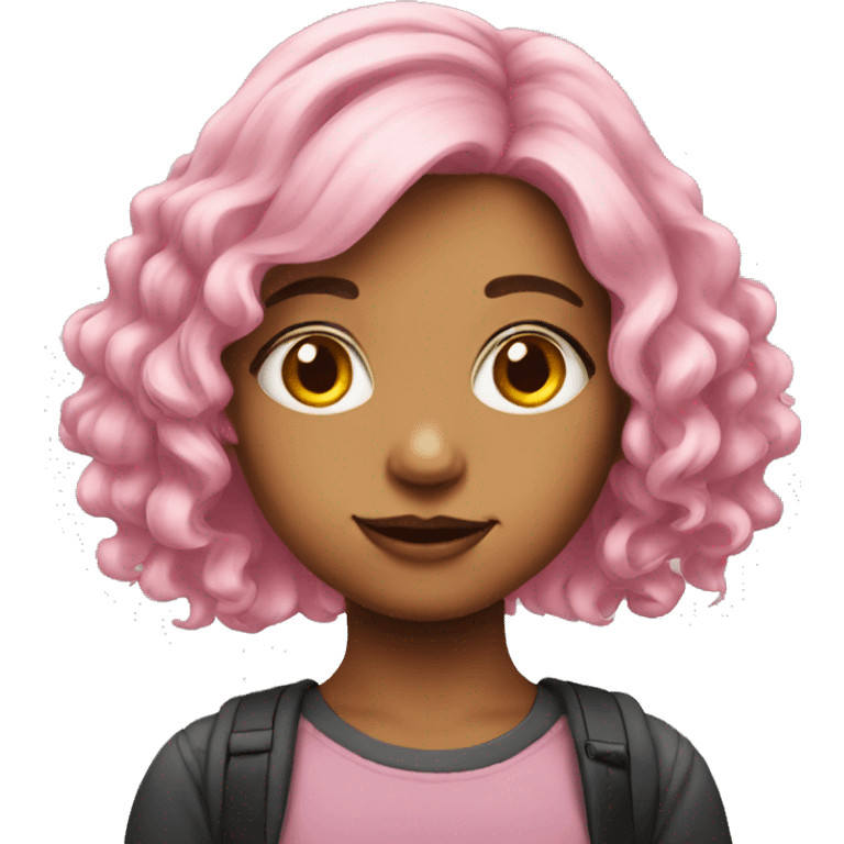 pink haired girl portrait emoji