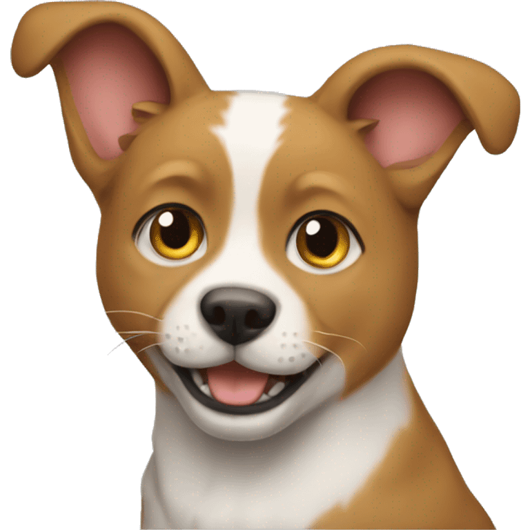 a cat-loving dog emoji