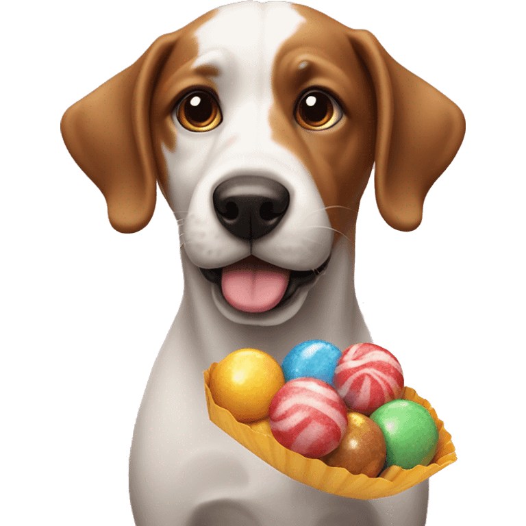 dog with candy emoji