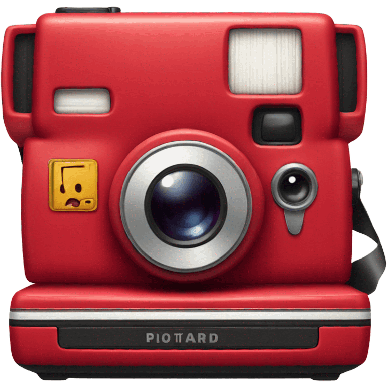 red polaroid camera with a bow emoji