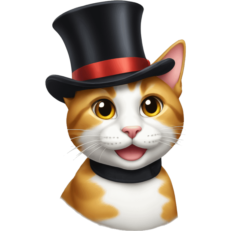 Cat in top hat emoji